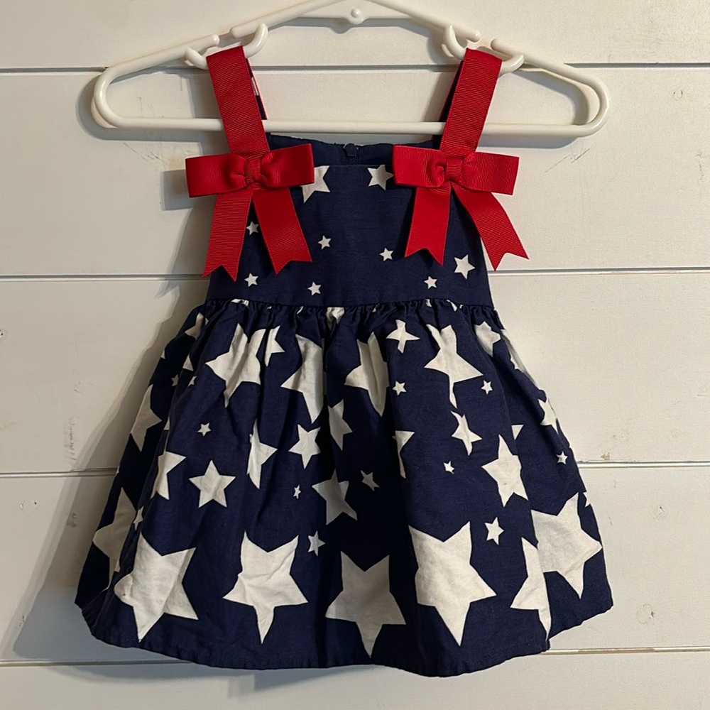 3-6m Jessica Ann baby girl 4th July flag patriotic dress